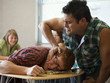 "USA, Utah, Young man bullying teenage boy (16-17) in classroom"