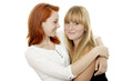 Foto: young beautiful red and blond haired girls are best friends young beautiful red and blond haired girls are best friends