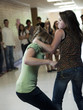 "USA, Utah, Spanish Fork, Two girls (14-17) fighting in school corridor"