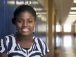 "USA, Utah, Spanish Fork, Portrait of school girl (14-15) in corridor"