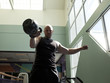"USA, Utah, Draper, Man exercising in gym"