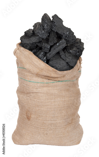 Photo: Coal in big sack Coal in big sack