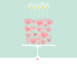 Hearts Cake -  Greeting Card