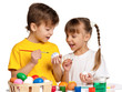 Children with Easter eggs