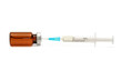 ampoule and syringe isolated on white background