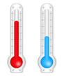 Red and blue thermometers