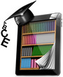 Illustration: Tablet Bookcase Graduation Hat Tablet Bookcase Graduation Hat