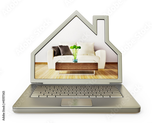 Illustration: computer house computer house