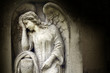 Angel on tombstone on old cemetery