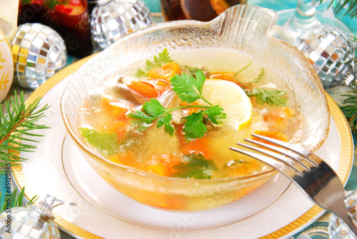 Photo: carp in jelly with carrot and parsley for christmas carp in jelly with carrot and parsley for christmas