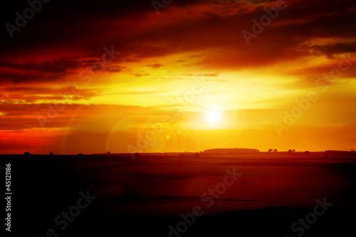 Photo: countryside sun glare countryside sun glare