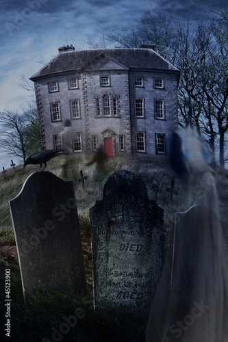 Illustration: Old country manor on a hill Old country manor on a hill