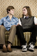 two men in retro clothing
