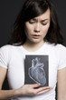 Photo : Woman with a drawing of a heart Woman with a drawing of a heart