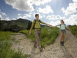 young couple on a hiking trip