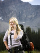 backpackers hiking through the wilderness