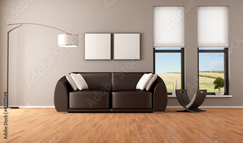 Illustration: Brown living room Brown living room