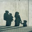 "USA, Utah, Salt Lake City, Shadows of family "