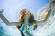 girl in a swimming pool