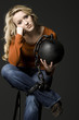 woman with a ball and chain