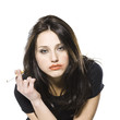 woman smoking a cigarette