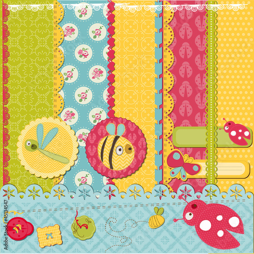 Vector: Scrapbook Design Elements -Funny Baby Bugs - in vector Scrapbook Design Elements -Funny Baby Bugs - in vector