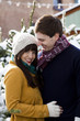 young couple together in the snow