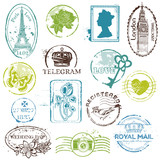 Vintage Rubber Stamp Collection - for your design, scrapbook