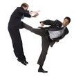 two businessmen fighting