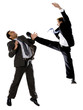 two businessmen fighting