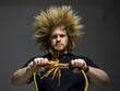 man holding jumper cables