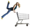 woman pushing a shopping cart