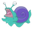 Surprised Cartoon Snail