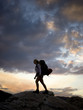 backpacker hiking through the wilderness
