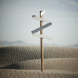 USA,Utah,Little Sahara,signpost in desert