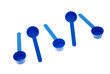 Blue plastic measuring spoons