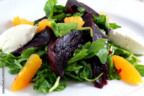 Photo: Beet salad with arugula, orange, roasted beets Beet salad with arugula, orange, roasted beets