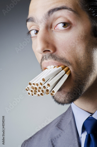Photo: Anti smoking concept with man Anti smoking concept with man