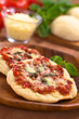Crispy homemade Pizza Margherita or Pizza Mozzarella