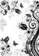Vintage floral poster (black and white)