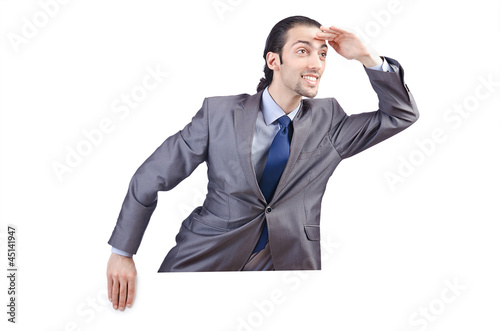 Photo: Businessman with blank message Businessman with blank message