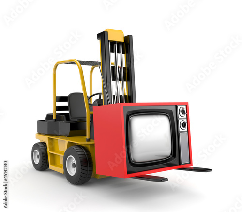Illustration: Forklift with TV Forklift with TV
