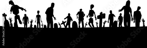 Vector: Graveyard zombies footer Graveyard zombies footer