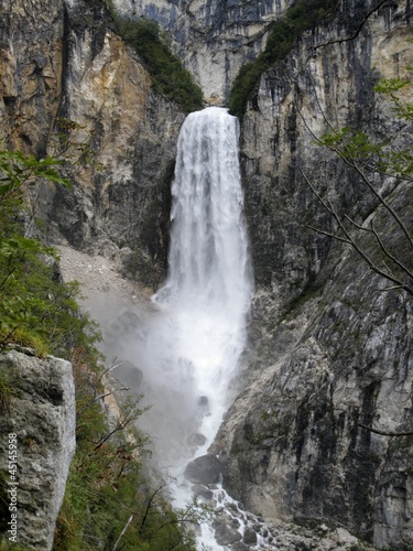 Photo: Boka Waterfall near Bovec in Julian Alps in Slovenia Boka Waterfall near Bovec in Julian Alps in Slovenia