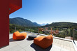 beautiful house, modern style, view from the veranda
