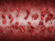 Digital Illustration of a Red Blood Cells Flowing Through Vein