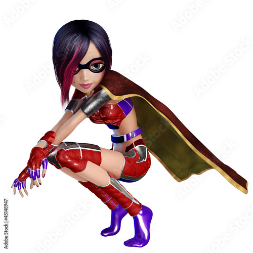 Illustration: super girl waiting for action super girl waiting for action