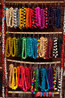 wooden colored beads on display on the market