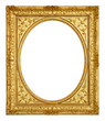 Gold vintage frame isolated on white background