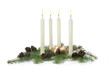 Vier Kerzen mit Adventszweig